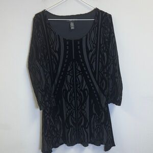 Style & Co. Size S Women's Black Patterned Top